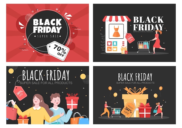 Black Friday Give Big Discount Sale For All Products For Poster, Promotion or Background Vector Illustration