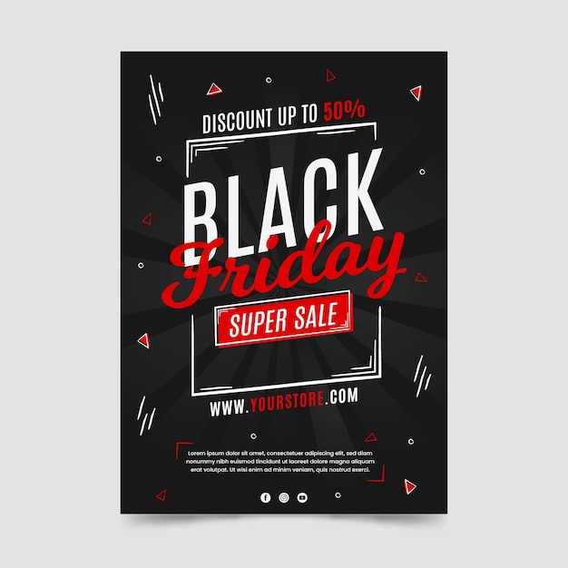 Black friday hand drawn super sale flyer