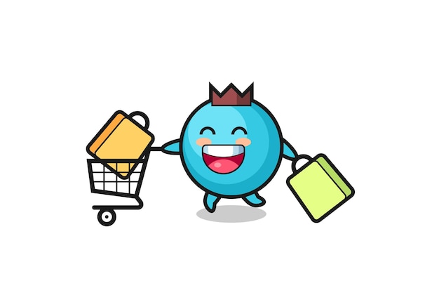 Black Friday illustration with cute blueberry mascot