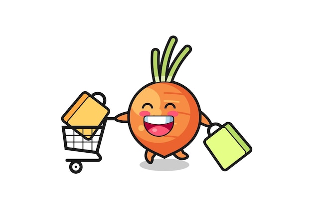 Black Friday illustration with cute carrot mascot , cute style design for t shirt, sticker, logo element