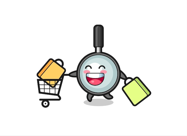 Black Friday illustration with cute magnifying glass mascot , cute style design for t shirt, sticker, logo element