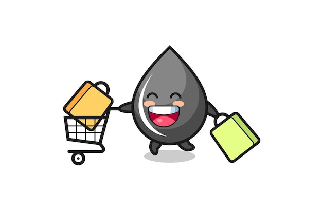 Black Friday illustration with cute oil drop mascot