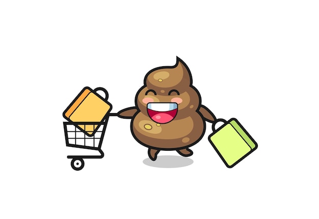 Black Friday illustration with cute poop mascot