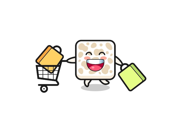 Black Friday illustration with cute tempeh mascot