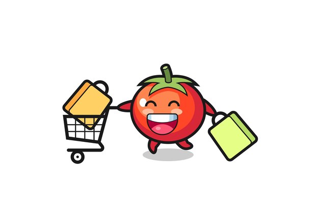 Black Friday illustration with cute tomatoes mascot , cute style design for t shirt, sticker, logo element