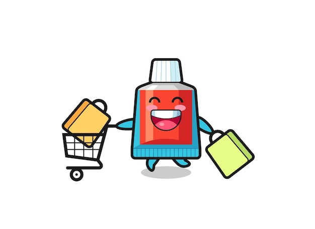 Black Friday illustration with cute toothpaste mascot