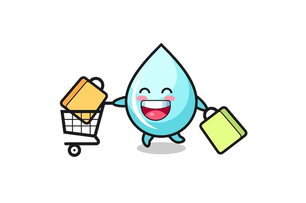 Black Friday illustration with cute water drop mascot , cute style design for t shirt, sticker, logo element