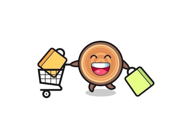 Black Friday illustration with cute wood grain mascot