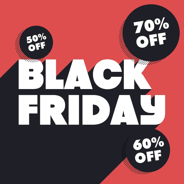 Black Friday illustration with discounts