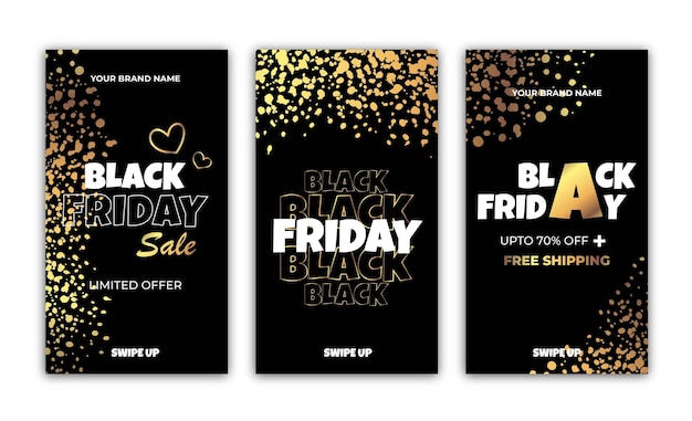 Black friday instagram golden story template