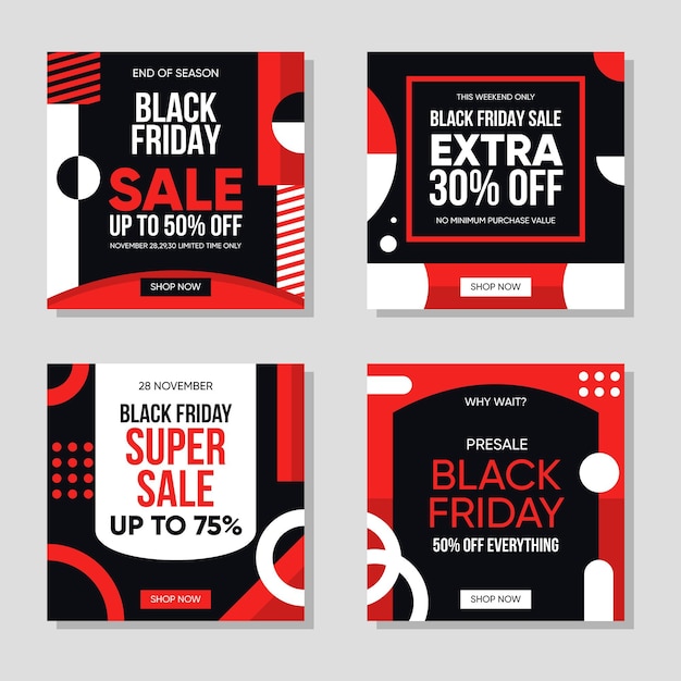 Black friday instagram posts pack