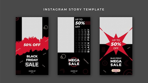 Vector black friday instagram story template