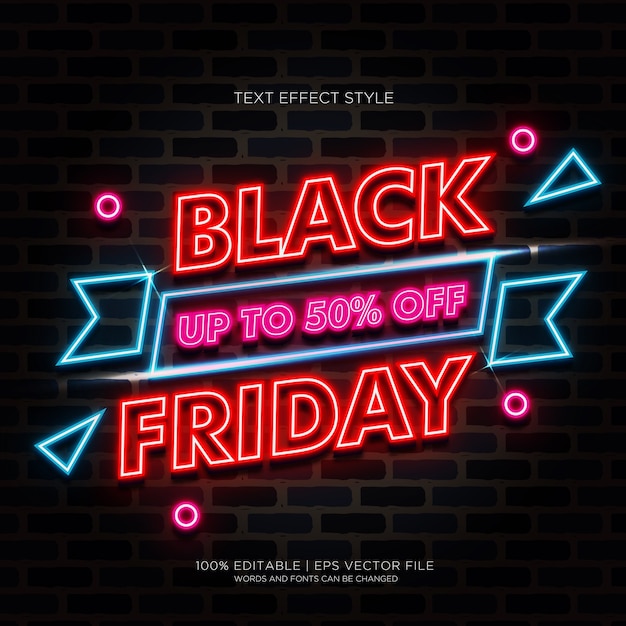 BLACK FRIDAY LIMITED LIGHT NEON TEXT EFFECTS