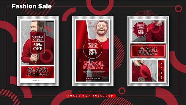 Black Friday Man Fashion Sale Instagram Stories Design