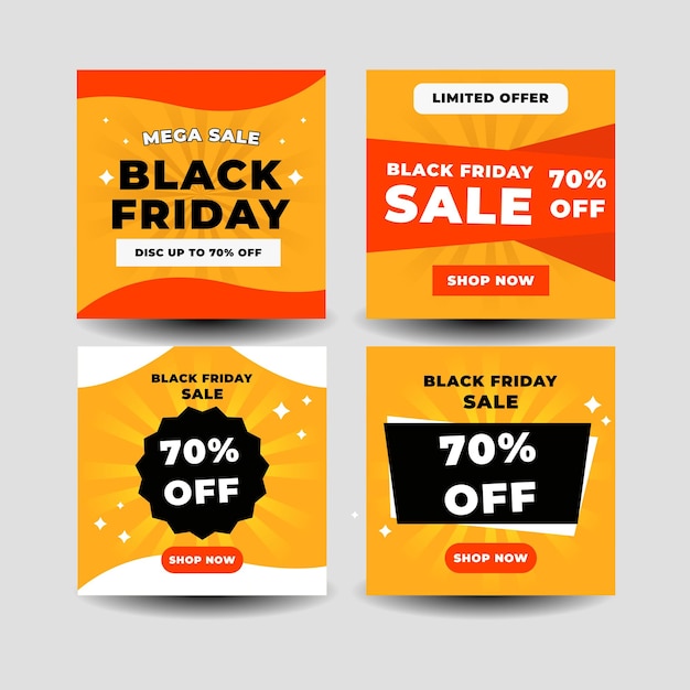 Black friday media social post collection