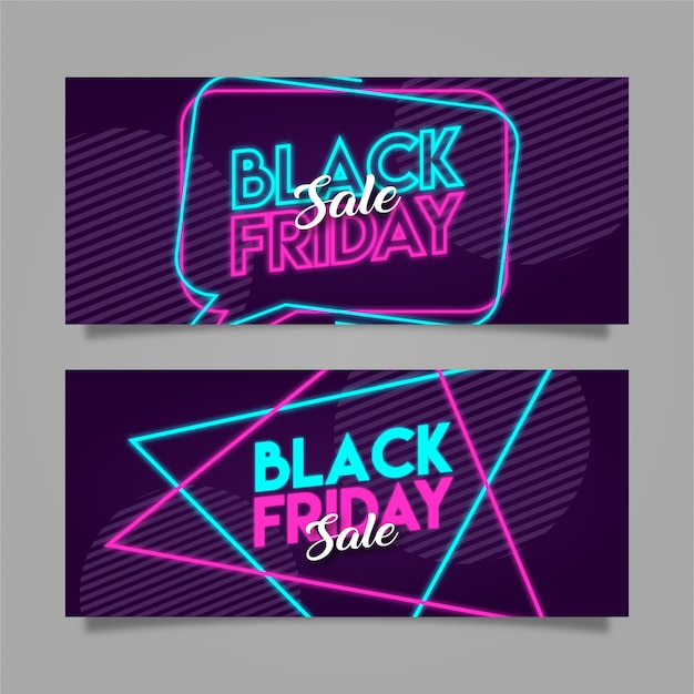 Black Friday Neon Banner Poster