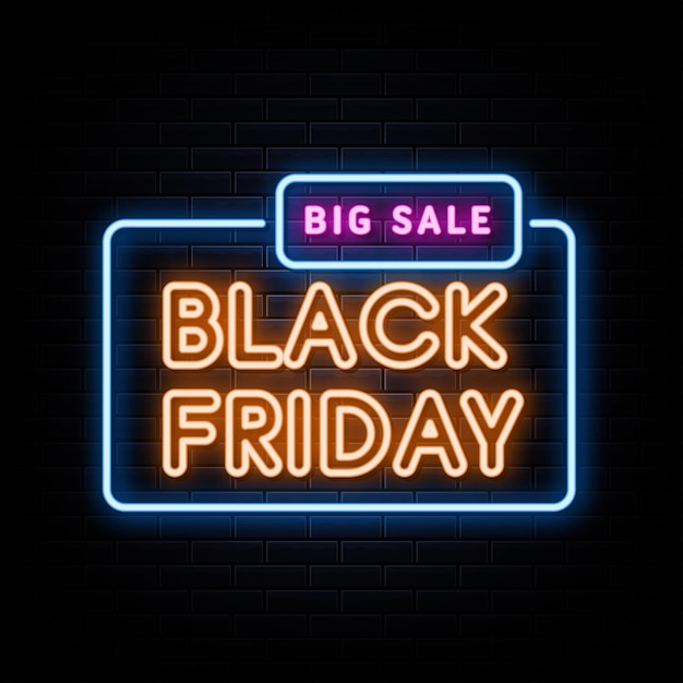 black friday neon sign neon style