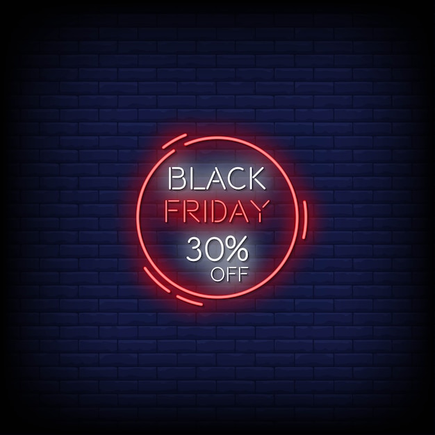 Black Friday Neon Signs Style Text  