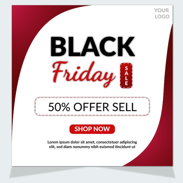 Black Friday Offer Sale social media post banner template