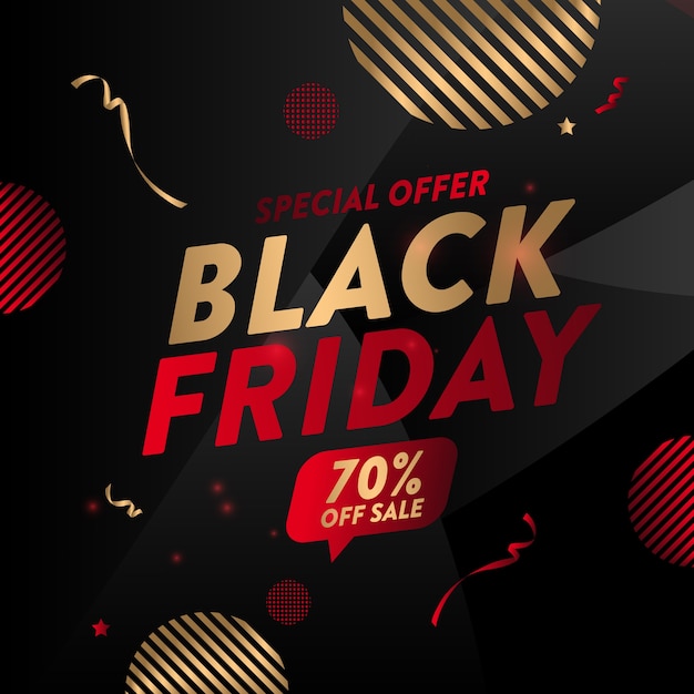 black friday offers banner design template illustration