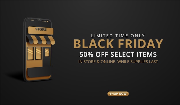 Black friday online shopping banner