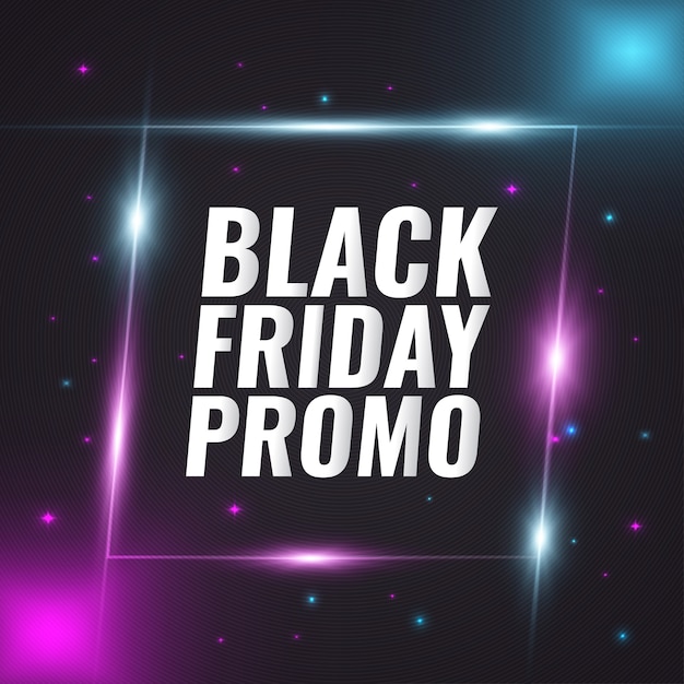 Black Friday promo banner with colorful glow