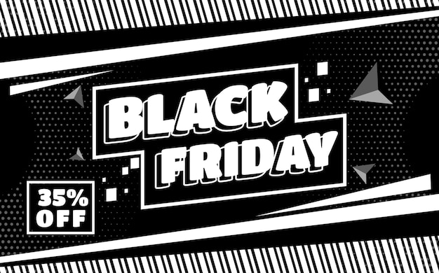 Black friday promo banner with festive design