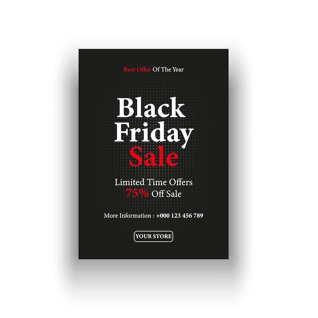 Vector black friday sale  a4 poster design template