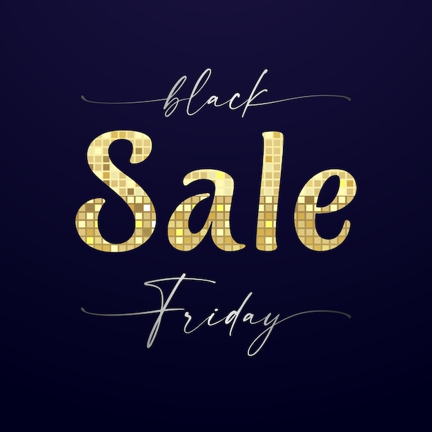 Black Friday Sale advertisiment concept. Isolated abstract graphic design template. Shiny texture.