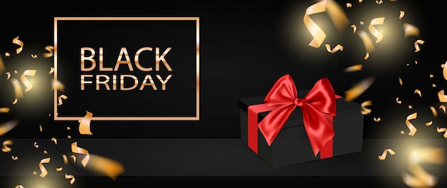 Black friday sale background with gift