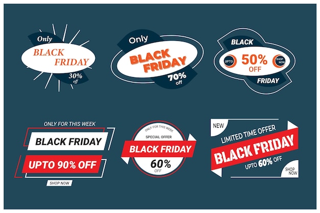 Black Friday Sale Badges Collection Design