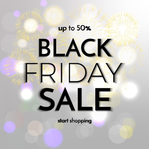 Black friday sale banner Black Friday phrase on light Background Vector illustration