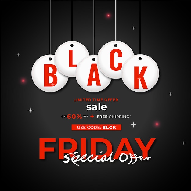 Vector black friday sale banner combined with red and dark backgroundsale banner black friday banner