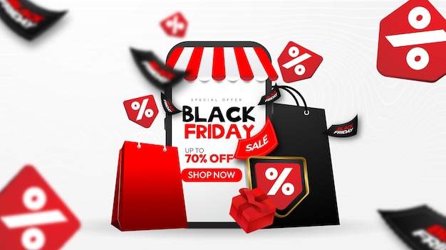 black friday sale banner illustration