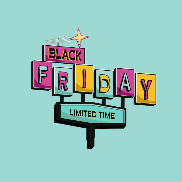 Black Friday sale banner. Modern minimalist design. Template for promotion, advertising, web