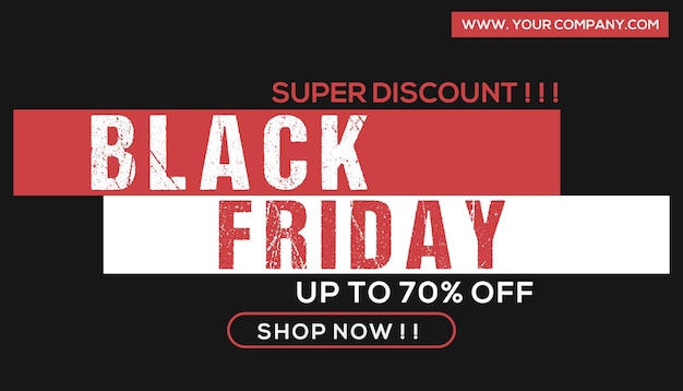 Black friday sale banner on red and black background