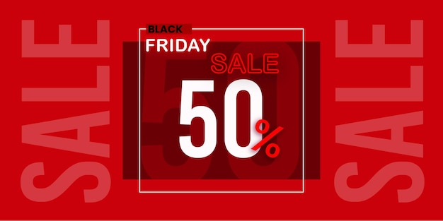 Black Friday Sale Banner in Red &amp; Black for social media and business purpose Free Vector