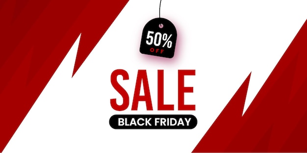 Black Friday Sale Banner in Red &amp; Black for social media and business purpose Free Vector