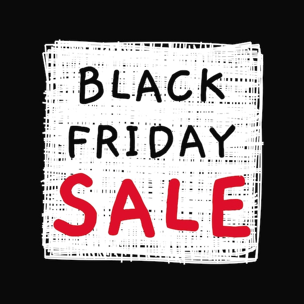 Black Friday Sale banner on scribbled rectangle