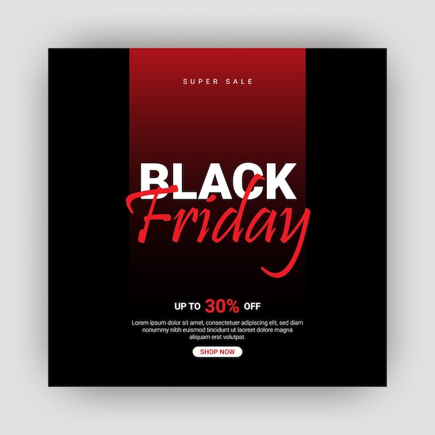 Black Friday Sale banner and Social media post design