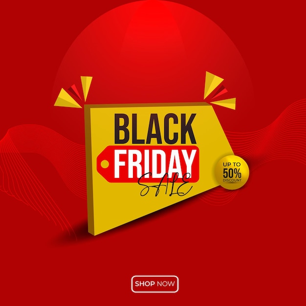 Black Friday sale banner social media template