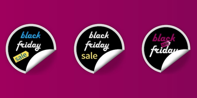 Black friday sale banner. Vector collection. Black friday stickers collection for marketing