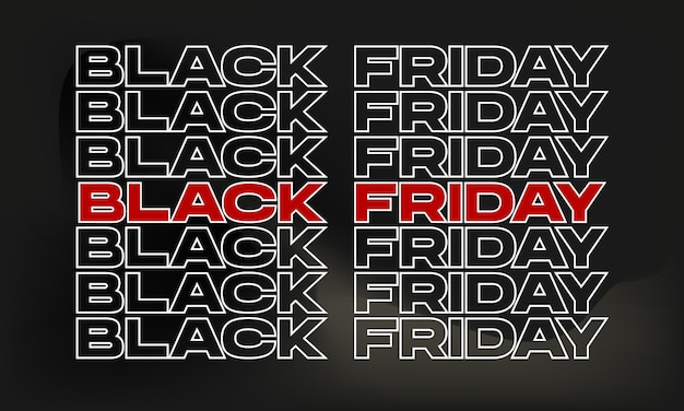 Black Friday Sale banner vector illustration. Modern minimal design with black,white, and typography