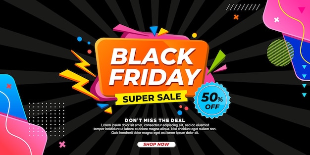 Black friday sale banner vector