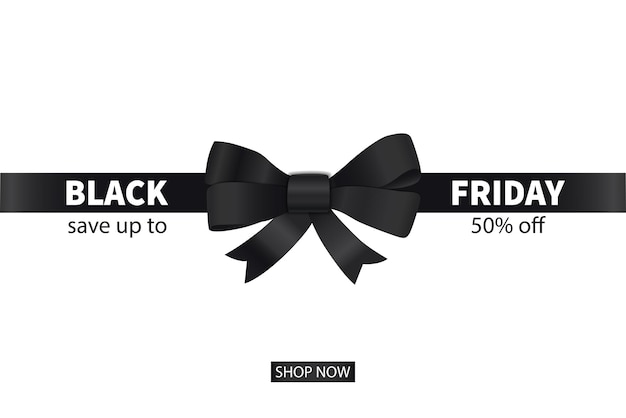 Black Friday sale banner with black bow