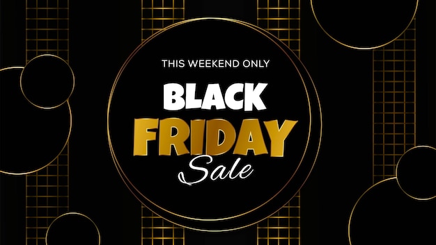 Black friday sale banner with circle background