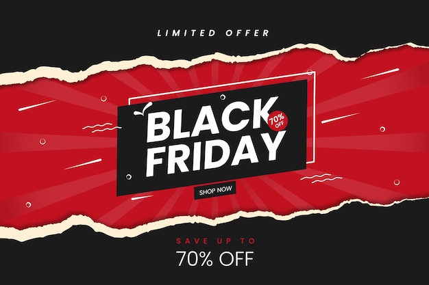 Black Friday sale banner with crack effect vector