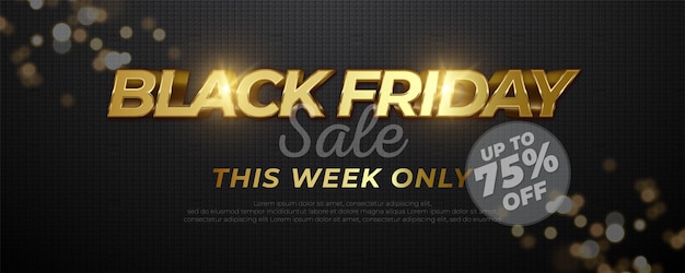 Black friday sale banner with dark luxury background