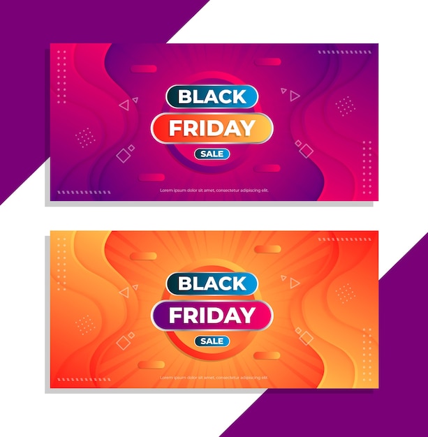 Black friday sale banners in modern design template