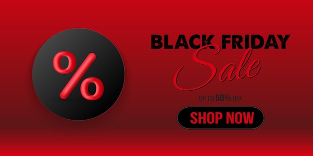 Black Friday sale concept banner Vector illustration